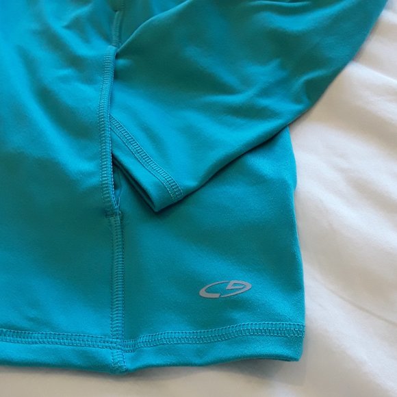 CHAMPION Aqua Full-Zip Yoga Exercise Jacket w/pockets - EUC! - Picture 3 of 5